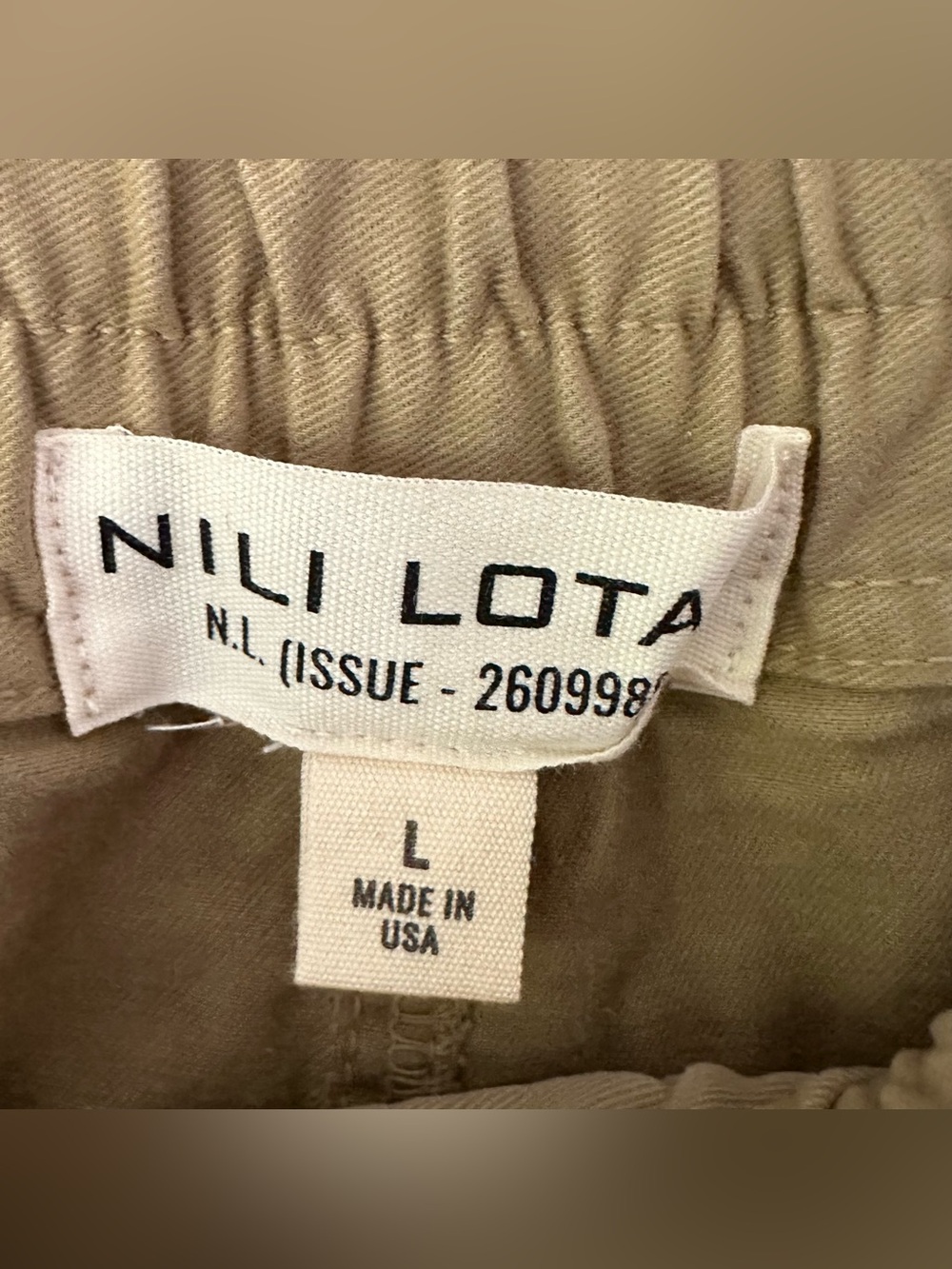 Nili Lotan Walker Khaki Drawstring Trousers Sz L Tan - Picture 4 of 13